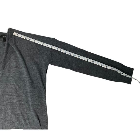 J.Crew 100% Merino Wool V-Neck Sweater – Gray – Size Small Vintage Fall Winter - Picture 7 of 10